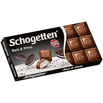 Schogetten Black & White Chocolate Bar Candy Original German Chocolate 100g/3.52oz