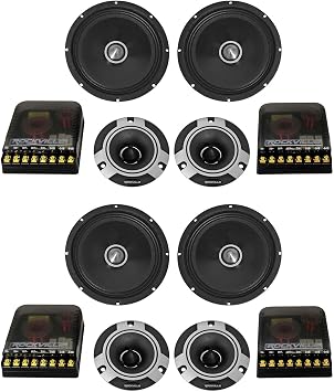Rockville X8C 4-Pack 8" Competition Component Set, Titanium Tweeters