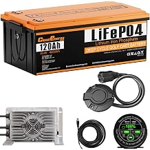 Cloudenergy 36V38.4V 120Ah LiFePO4 Golf Cart Battery Built-in 250A Bluetooth BMS,with 20A Charger,Touch Monitor,6000+ Cycles,Perfect for Golf Carts,Trolling Motor GFSA36V-120AH-R