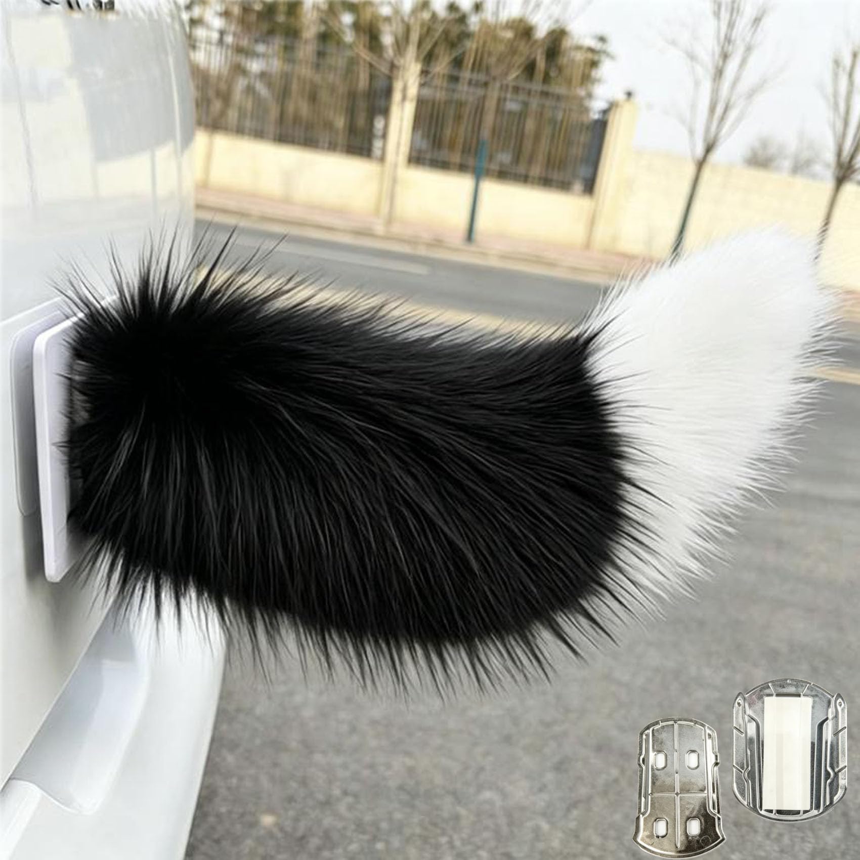 Remote Control Electric Car Tail, Sound Activated Wiggly Plush Cat Tail for Cars, Cosplay,Party Decoration & Themed Events (Color-F)