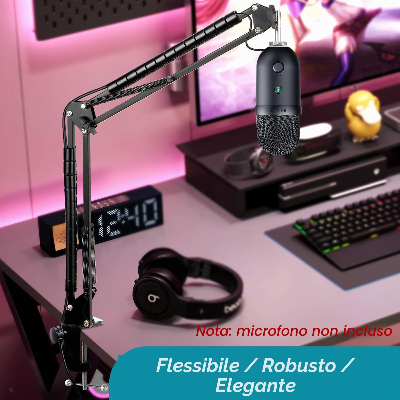 Razer Seiren V2 X Supporto per Microfono - Compatibile con Seiren V2 Pro, X, Mini, V3 Mini USB Mic per Streamer by YOUSHARES