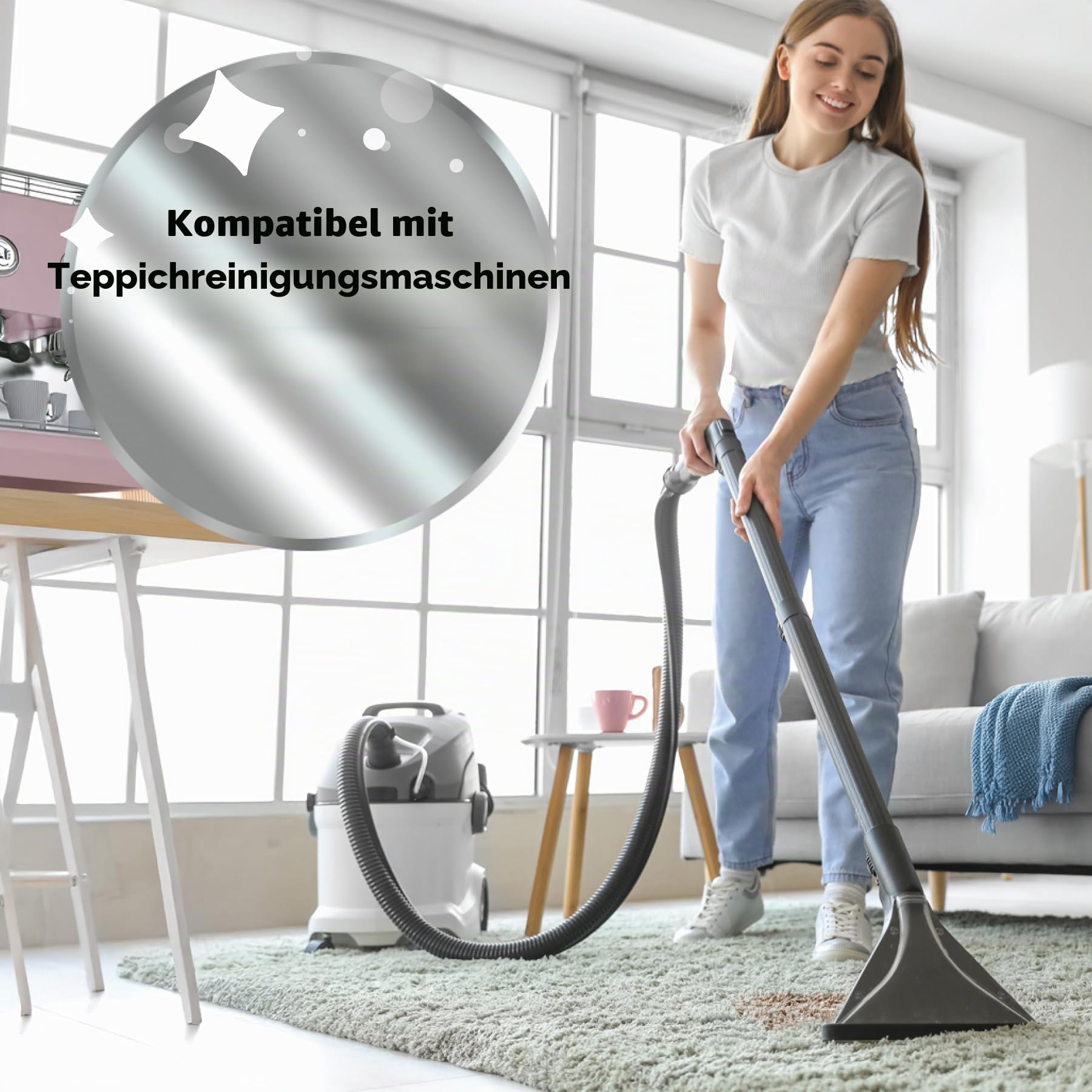 Dirtbusters 3 in1Teppichreiniger & Polsterreiniger Konzentrat für alle Teppichböden und Polster, reinigt & desodoriert - Teppichshampoo Geeignet für alle Waschsauger, Orange frisch 1 x 5 Liter