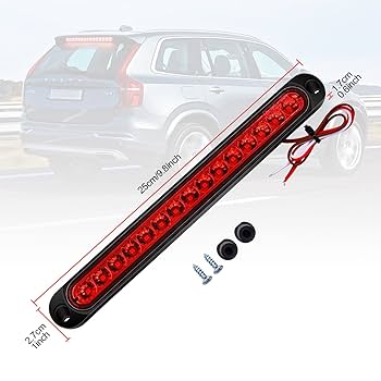 Third Brake Light,Red 5 LED 12V Universal Car High Mount Rear Third 3rd Brake Stop Tail Light Lamp