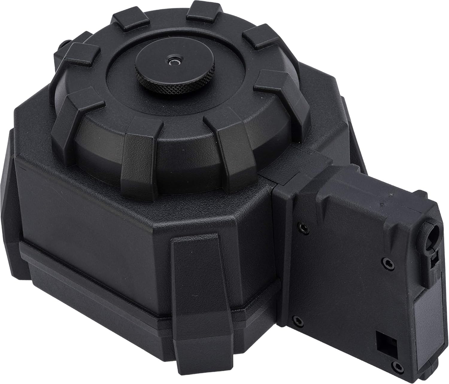 Evike Airsoft - Angel Custom 2000 Round Blok Firestorm AEG Airsoft Drum Flashmag (Color: Black / SR25)