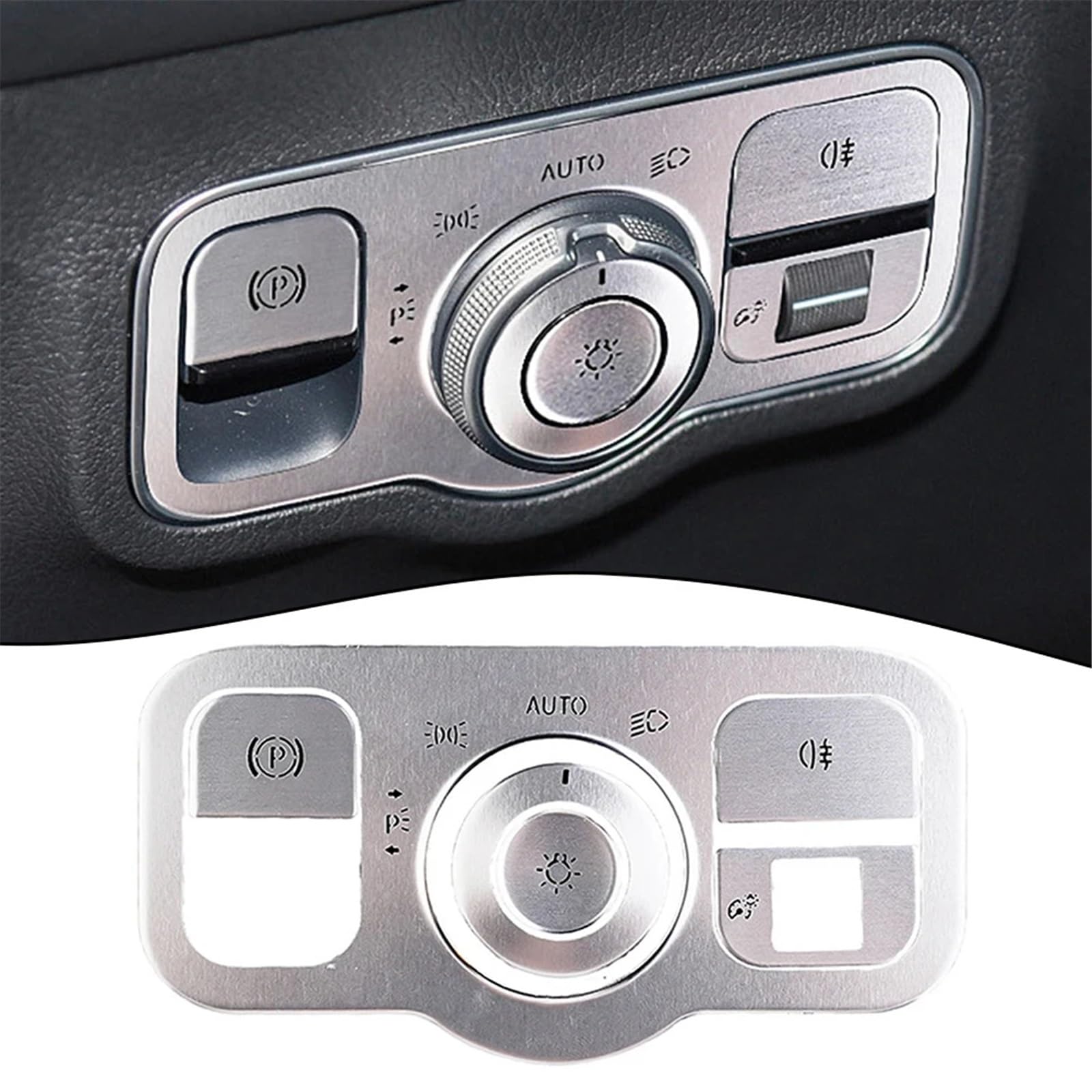 Kompatibel mit Benz Auto-Lichtschalter-Steuerknopf-Abdeckung Kratzschutz-Knopfabdeckung Verkleidung Auto-Innendekoration Auto Knopf Aufkleber