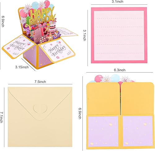 Vista 66 de CIEHER Tarjeta desplegable de cumpleaños número 17 para niñas, tarjeta de felicitación 3D de feliz cumpleaños de 17 años, regalos únicos