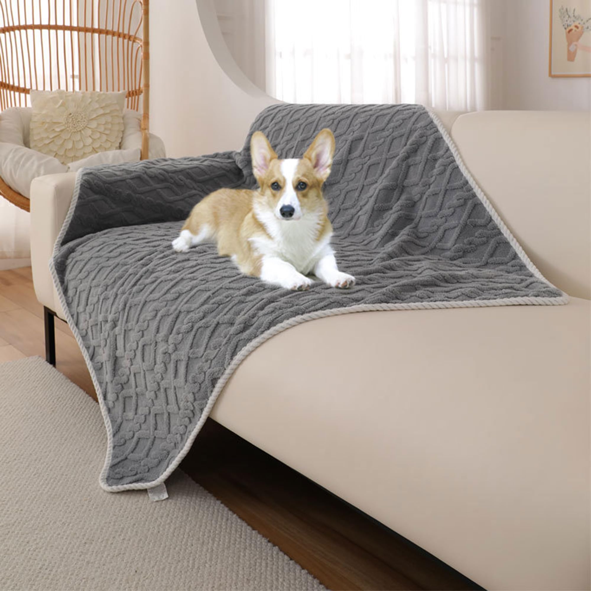 Manta impermeable para perro, 3 piezas, manta para mascotas, manta para perro, protege la cama y el sofá, mantas calmantes para gatos, lavables, manta grande para mascotas, para perros, gatos,