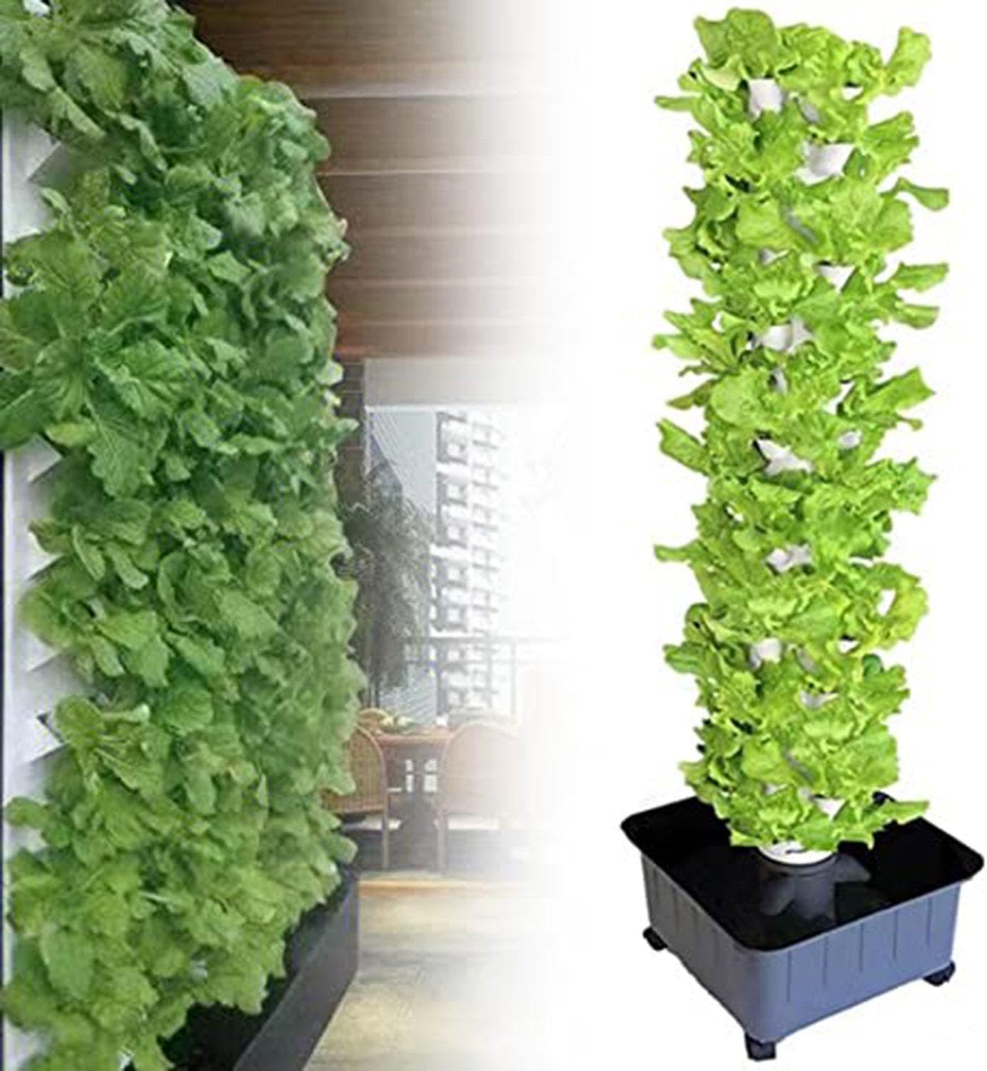 Torre idroponica, Sistema di Coltivazione idroponica da Giardino con 45 baccelli, Kit di Coltivazione aeroponica Garden Tower con Pompa e Serbatoio d'Acqua Mobile, per Giardinaggio Domestico