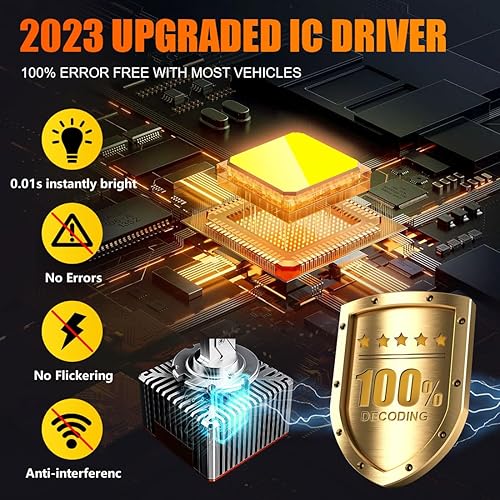 Miniatura 6 de Bombilla LED para faros delanteros D1R D1S mejorada 2023, 120 W de alta potencia, 24000 lm + 600% de brillo, blanco frío de 6500 K, haz alto y bajo,