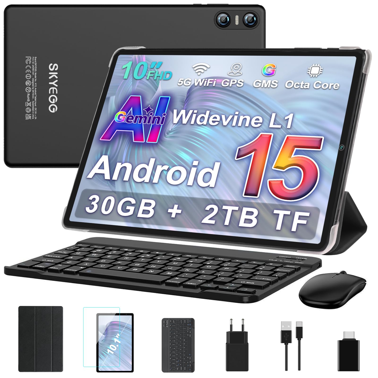 Tablet 10" Android 15: Potencia, Espacio y Accesorios