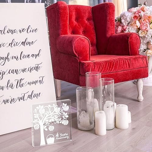 Miniatura 6 de 4 años de aniversario de boda, 4 años de matrimonio, 4 años juntos, recuerdo de 4 aniversario y pisapapeles para pareja, regalo de fruta tradicional