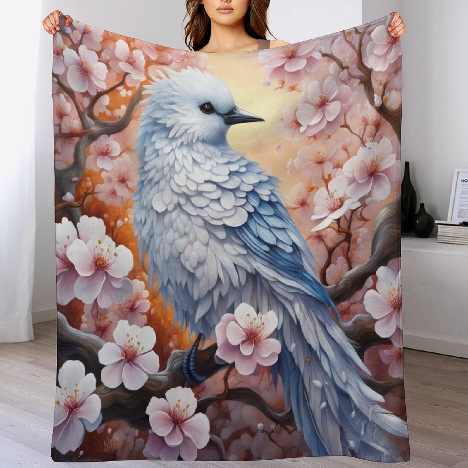 Couverture oiseau pour voyage et canapé : votre plaid polaire chaud et douillet