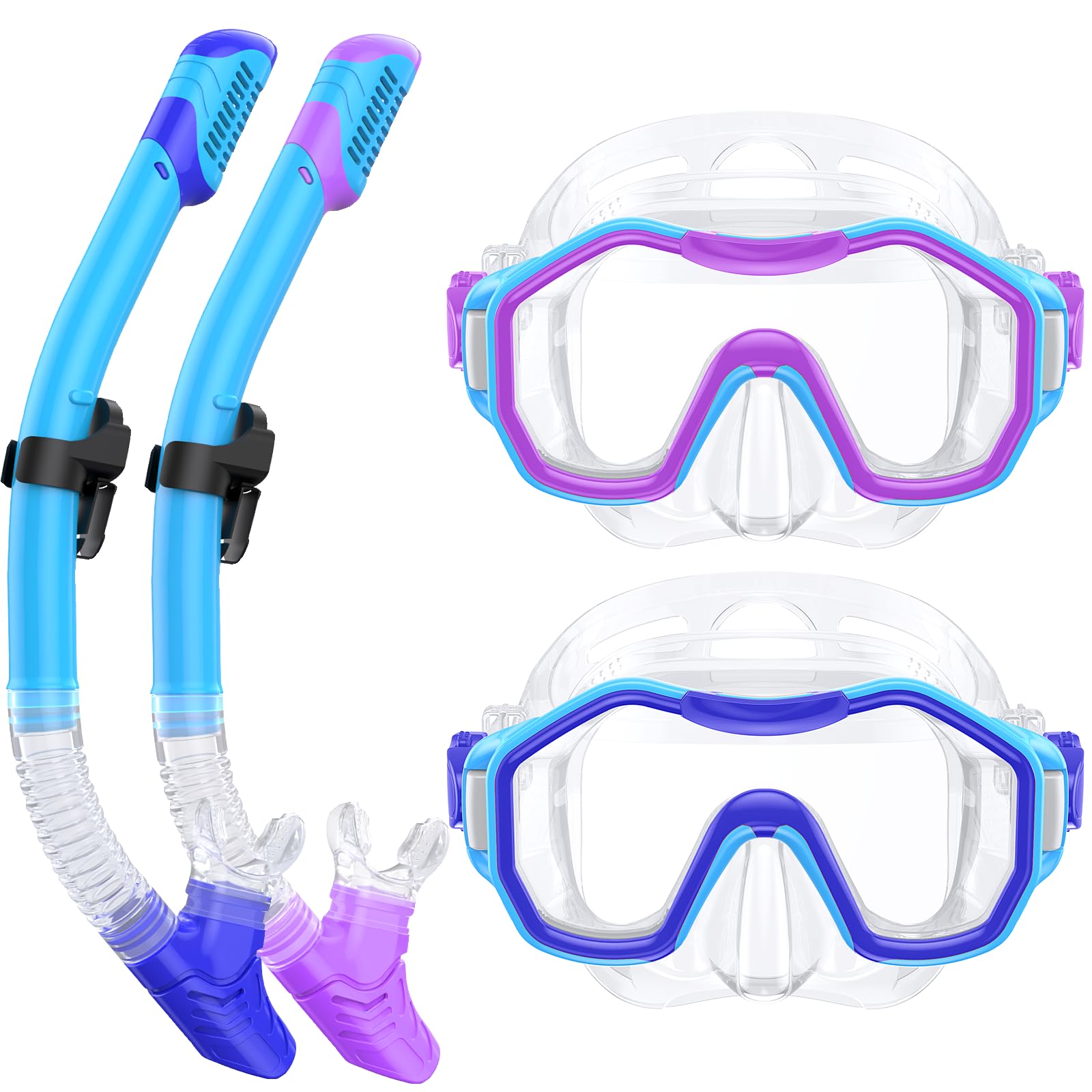 Attrezzatura da snorkeling per adulti e bambini, set con boccaglio Dry-Top, panoramica a 180°, maschera per immersioni e immersioni, maschera per immersioni subacquee e viaggi