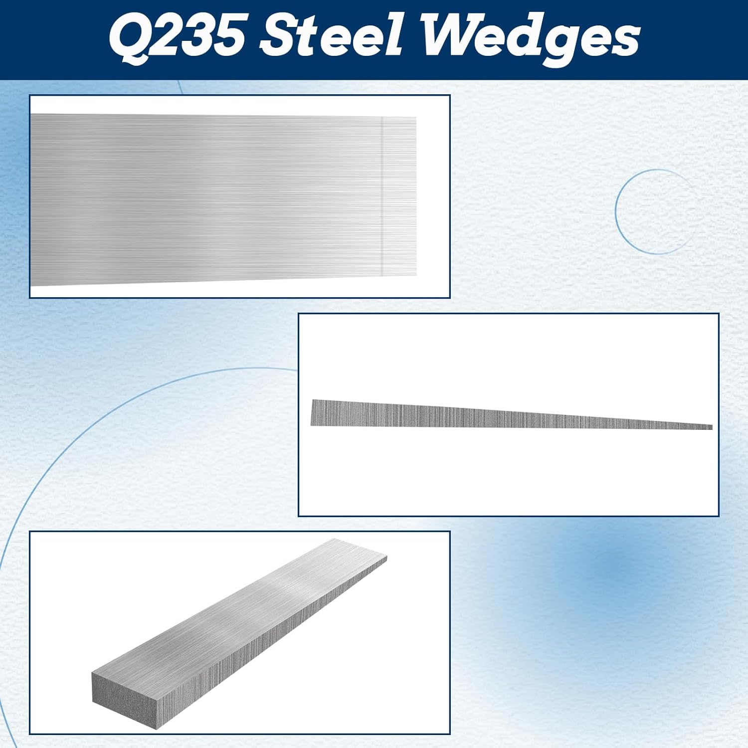 8 Pcs 13x32x180mm Flange Wedge Steel Wedges, Metal Wedges Shims for lathes, Welding Machines