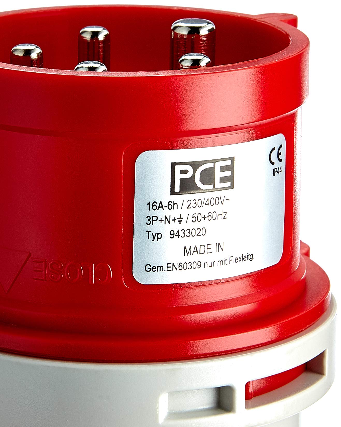 PCE 47422L - Adattatore per Caravan, 5 Poli, CEE, 16 A, Schuko