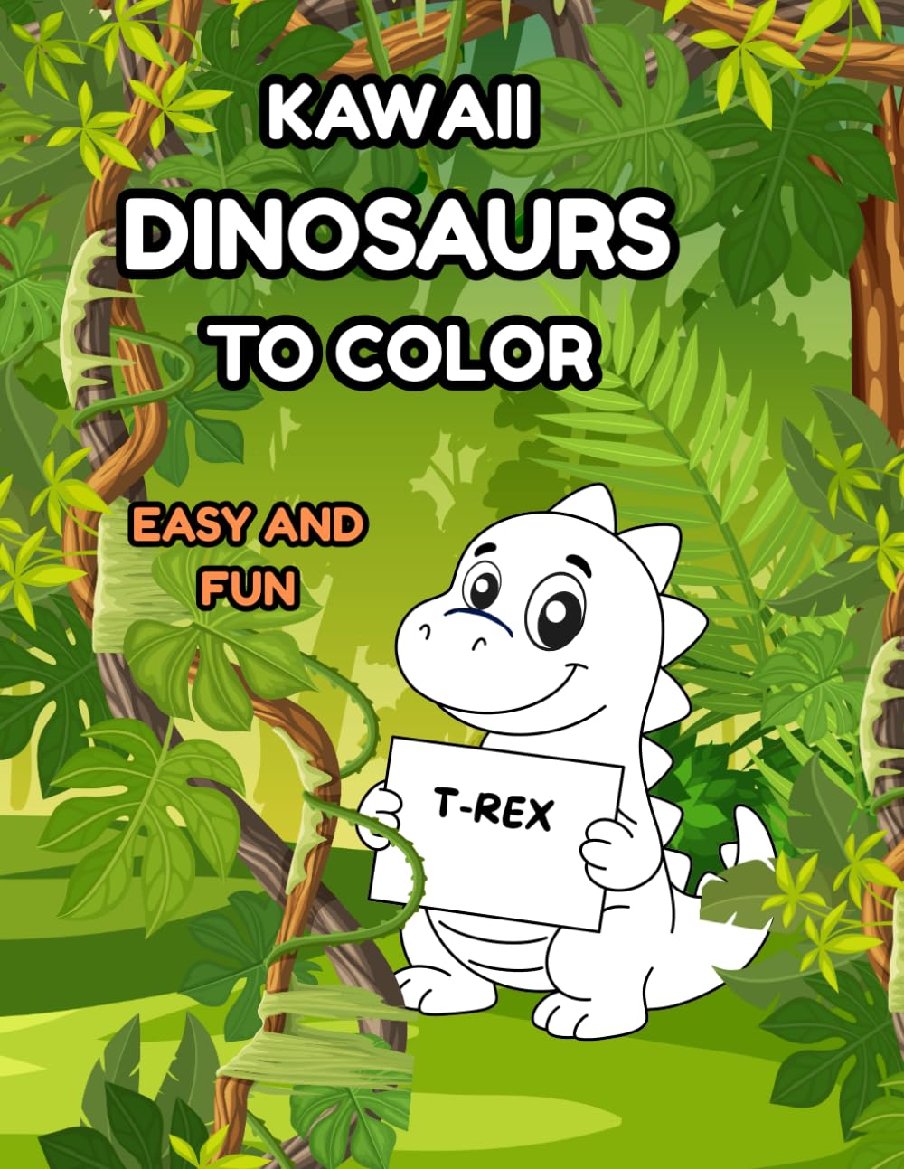 KAWAII DINOSAURS TO COLOR: 4 - 6 AGE