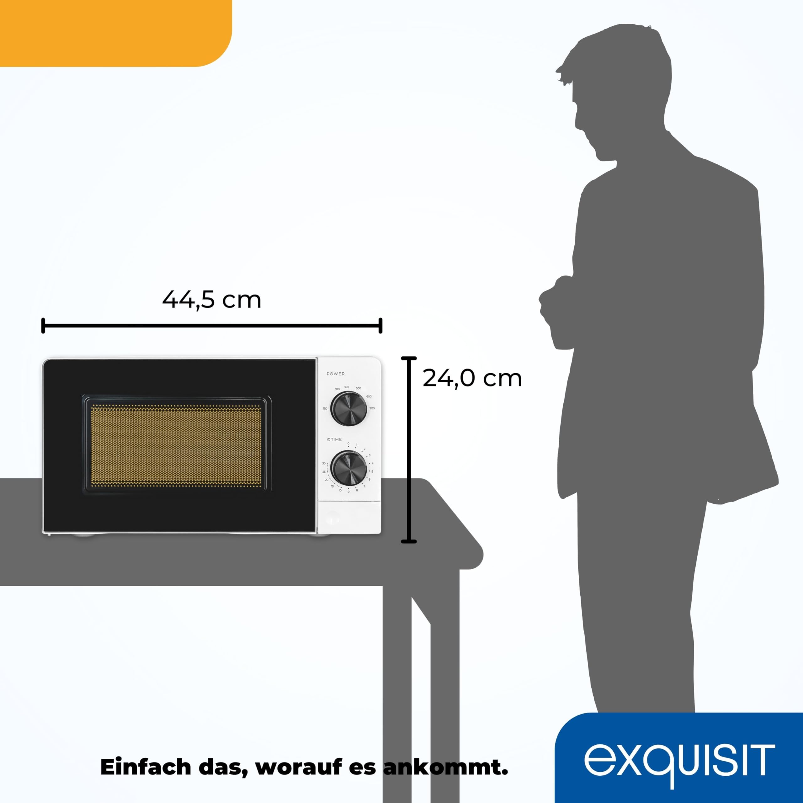 Exquisit Mikrowelle 20L 700 Watt 24,5cm Drehteller MW950-070 weiss