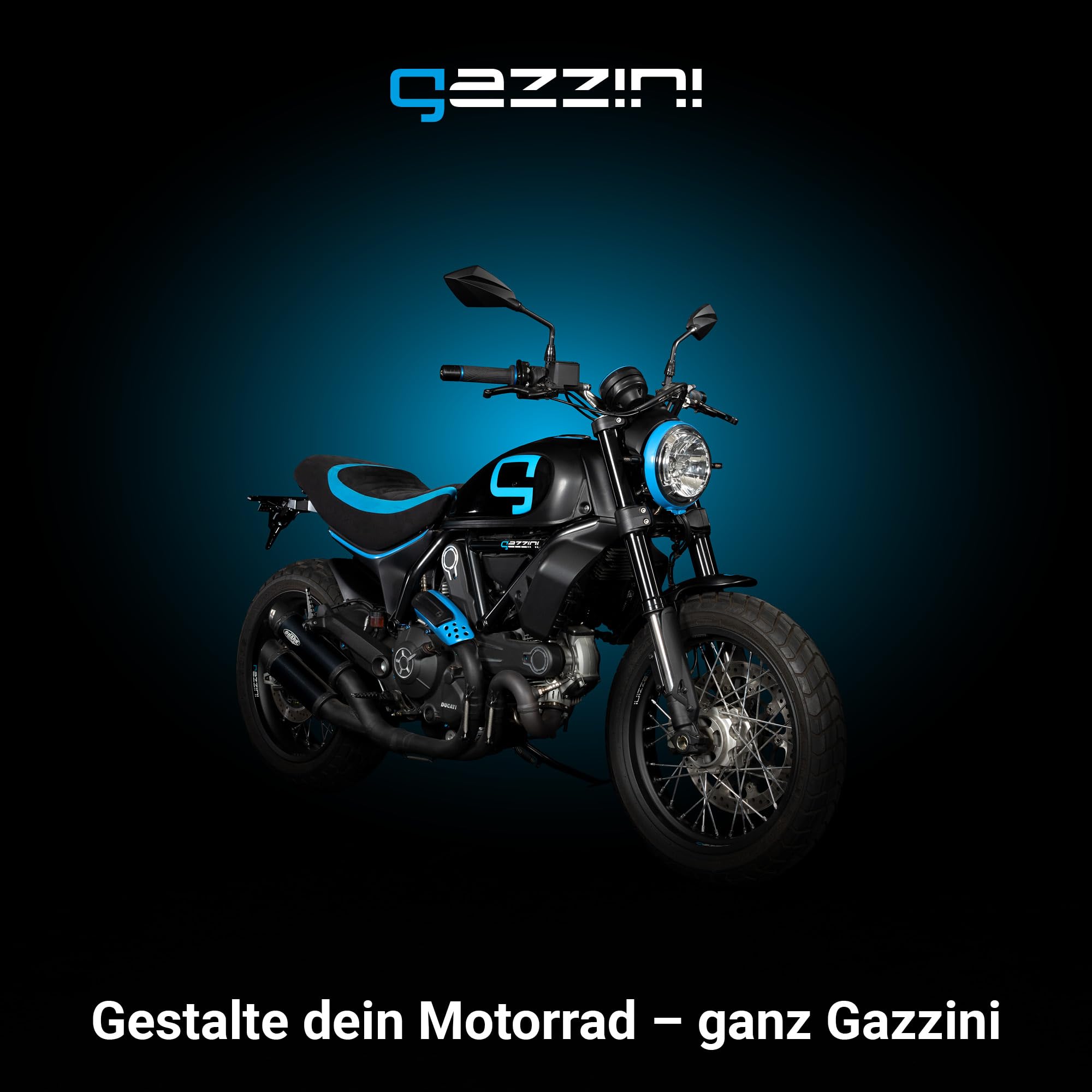 gazzini Lenkerendenspiegel Napoli, Motorrad Spiegel Links oder Rechts, Lenkerendenspiegel E Geprüft, Universalspiegel Schwarz, Spiegel Motorrad Aluminium, 1 Stück