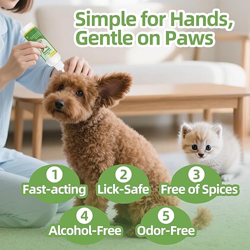 Miniatura 7 de Tratamiento de infección de oído para perros y gatos, gotas de tratamiento de infección de oído por levadura para aliviar la picazón, solución de