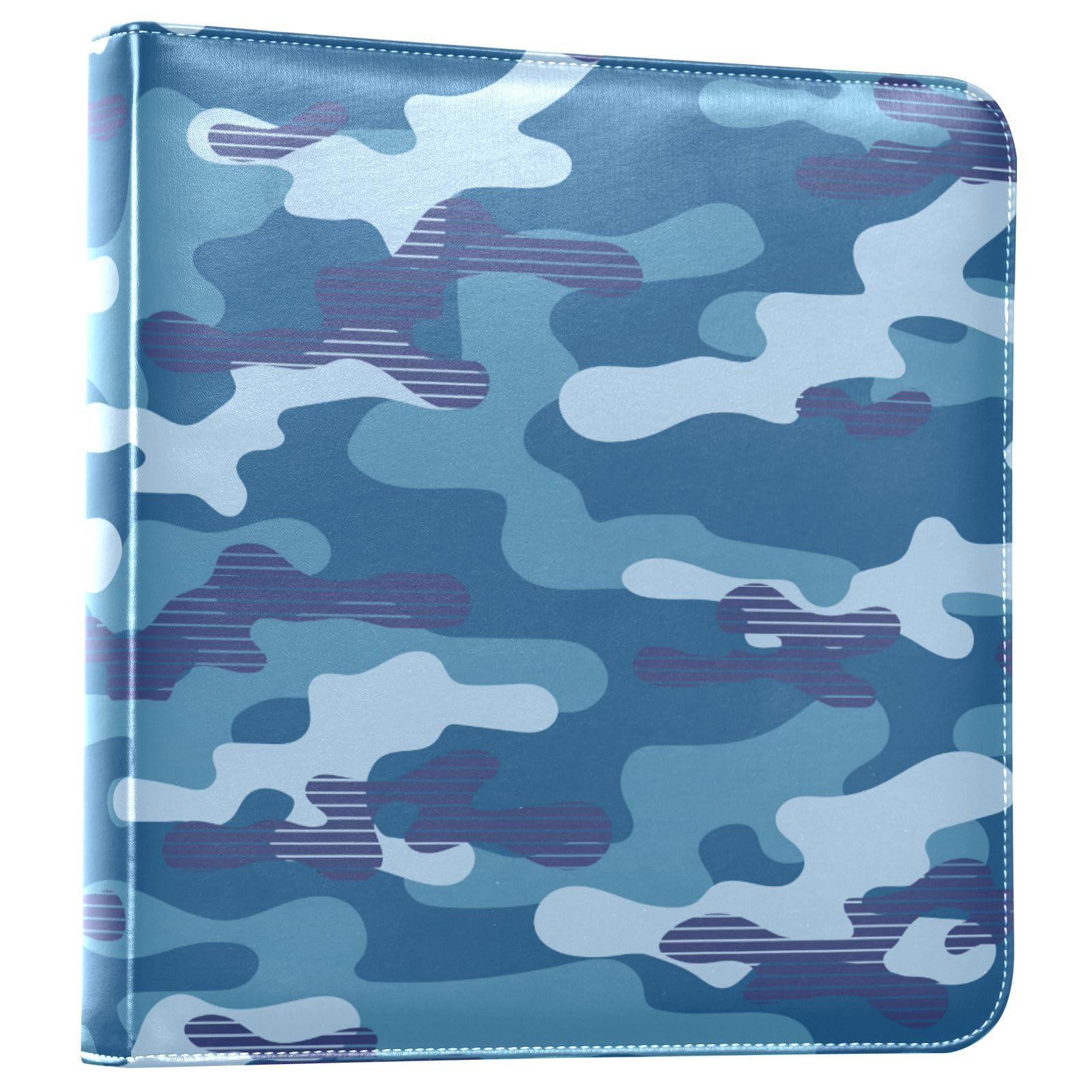 Álbum de fotos, páginas autoadhesivas, estanterías, álbumes de fotos, álbumes familiares para fotos, 4 x 6 pulgadas, camuflaje azul