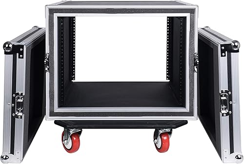 Miniatura 20 de Sound Town Shock Mount 12U ATA Rack Case con 21" de profundidad y ruedas, tamaño de 12 espacios - Grado Pro Tour (STRC-SP12UW)