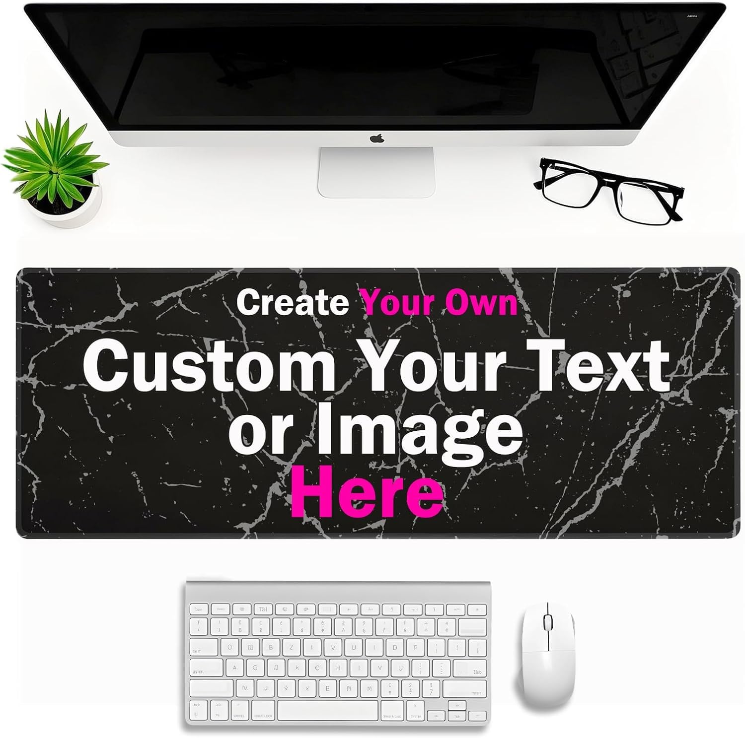 Personalized Mouse Pad Custom Large Desk Pad Add Your Own Photo Picture Text Logo Customized Non-Slip Large Gaming Mousepad Computer Desk Mouse Mat