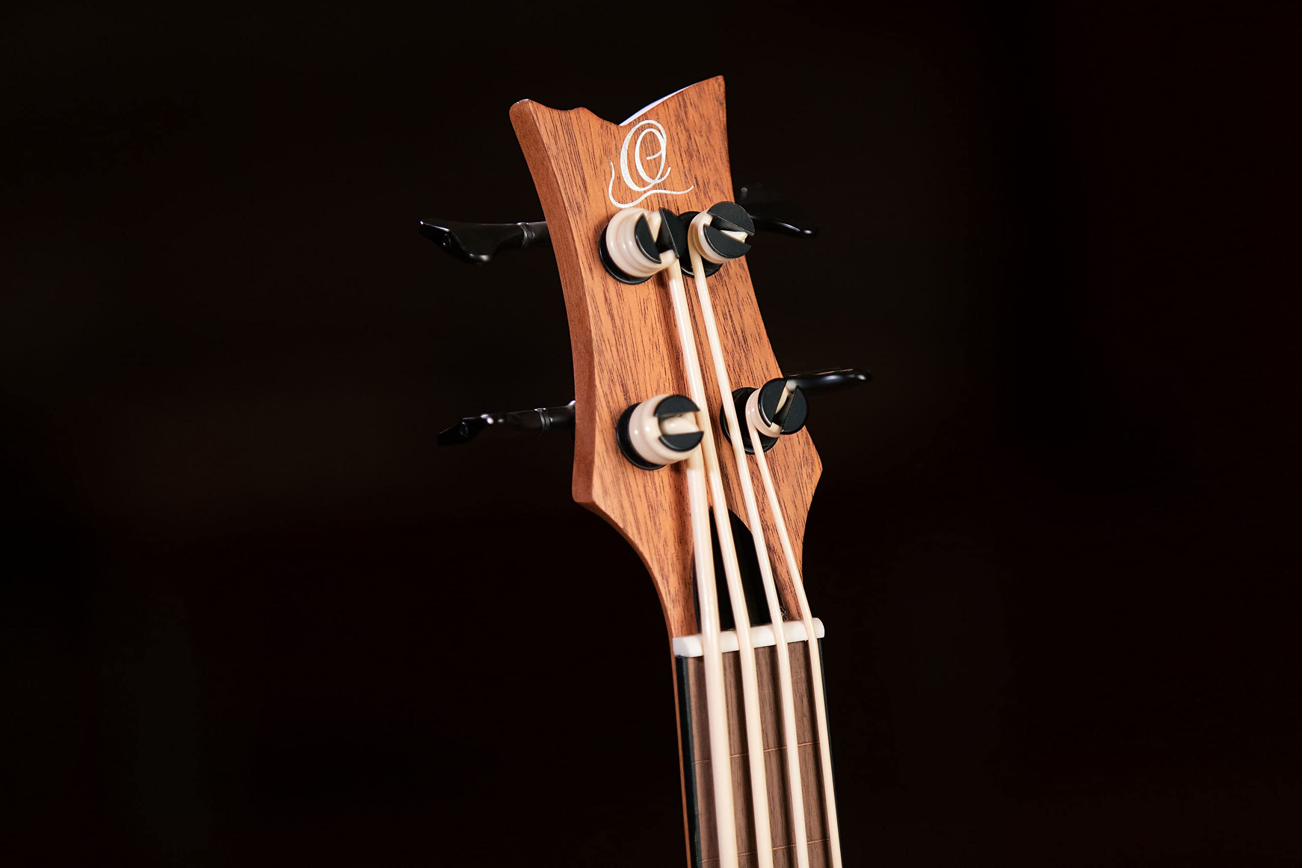 Ortega Guitars Bass Ukulele Elektro-Akustisch – ohne Bundstäbchen – Lizard Series – Inklusive Gig Bag – Mahagoni, Natur (LIZZY-BSFL-GB)