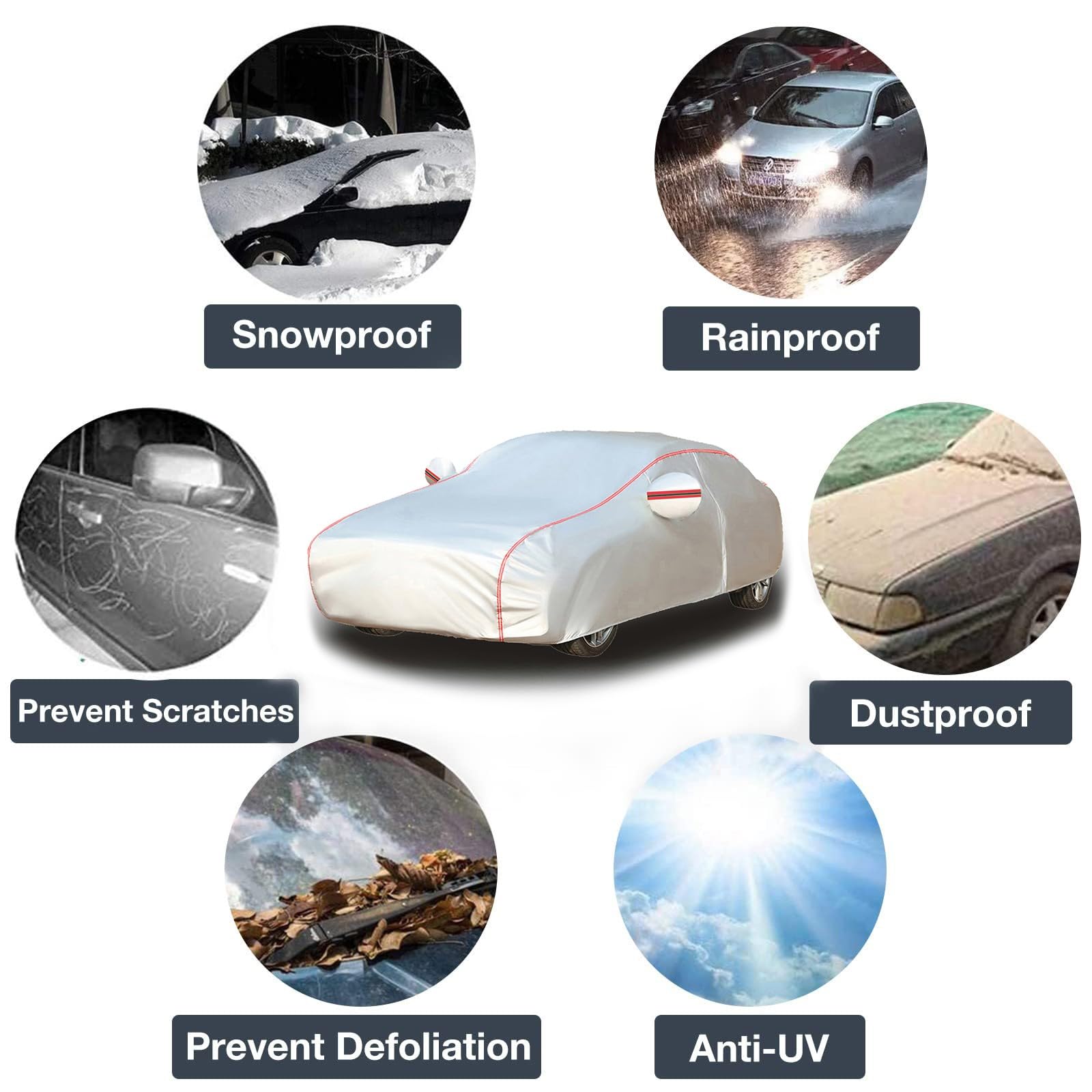 Funda Coche Exterior Impermeable para Mercedes C 220 CDI, Lona Coche Exteriores Respirable del Coche Anti-UV, a Prueba de Lluvia y Polvo a