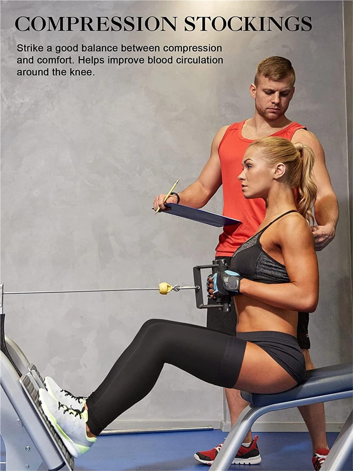Kompressions Beinlinge 1 Paar Oberschenkelhohe, fußlose Kompressionsstrümpfe for Damen und Herren, feste Kompression (20–30 mmHg), abgestufte Unterstützung Für den Sport
