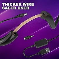 Vista 4 de DROK Adaptador USB a 9 V, convertidor de impulso de CC de 5 V a 9 V, 1,5 A, cable USB de 3.6 ft, convertidor elevador con conector CC macho de 0.217