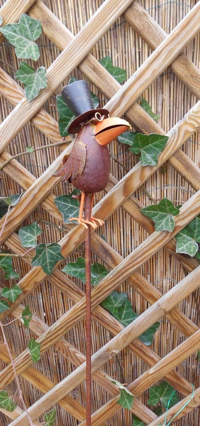 Deko-Impresion Rabe auf Stab Gartenstab Gartenstecker Beetstecker Eisen ...