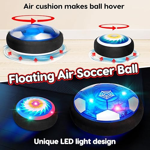 Miniatura 2 de Qirptey Juego de pelota de fútbol Hover 3 en 1 para niños con luces LED, juguetes de interior para niños, regalo de fútbol para niños de 6-8, 8-12,