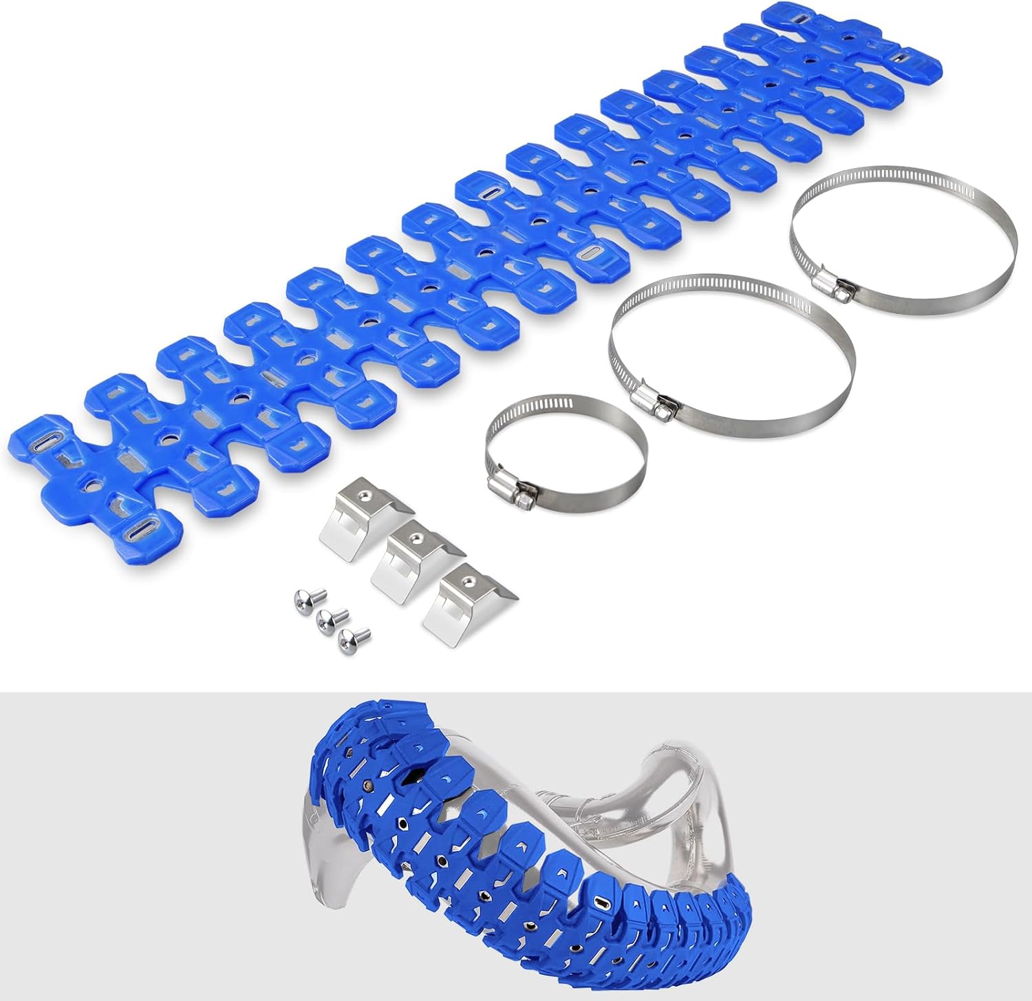 NICECNC Blue Pipe Heat Shield Cover Guard Protector Compatible with Yamaha YZ125/YZ250 2005-2023 Compatible with Husqvarna TE 125/150 / 250/300, TC 250 See Fitment