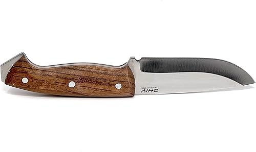 Miniatura 6 de Cuchillo Bushcraft hecho a mano con hoja de acero alemán 4116 inoxidable de 4.25 pulgadas, funda de cuero auténtico, mango de nogal de espiga