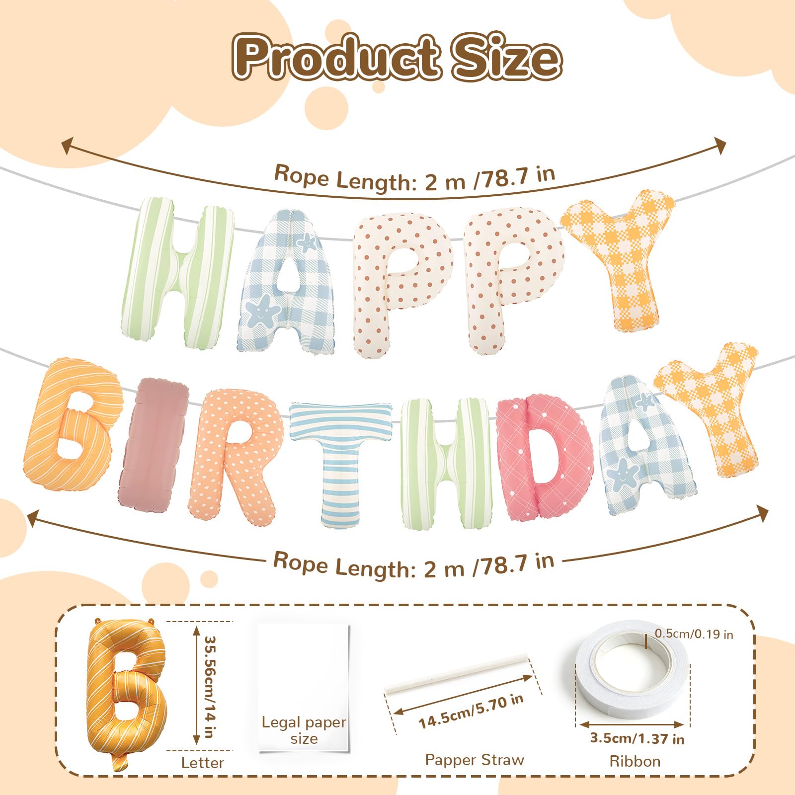 Colorful Birthday Banner Balloons - Happy Birthday Decor -3 Colorful Birthday Banner Balloons - Happy Birthday Decor -3