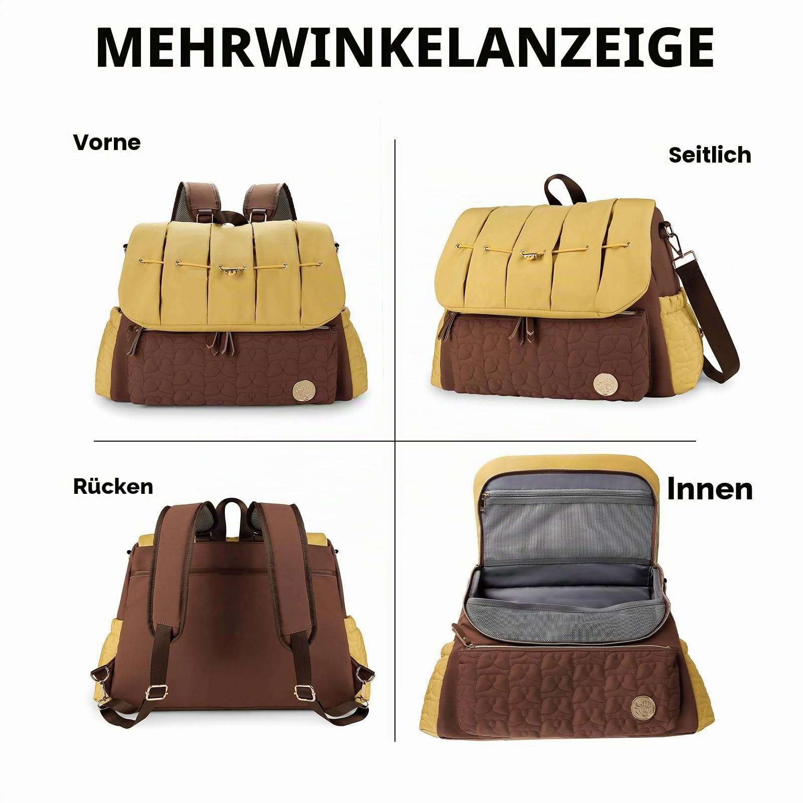 SONARIN Stilvoll Wasserdicht Baby Wickelrucksack Wickeltasche,Multifunktionale Große Kapazität Babytasche Tragbare Reise Wickeltasche Rucksack mit Wickelunterlage & Schultergurte(Grau)