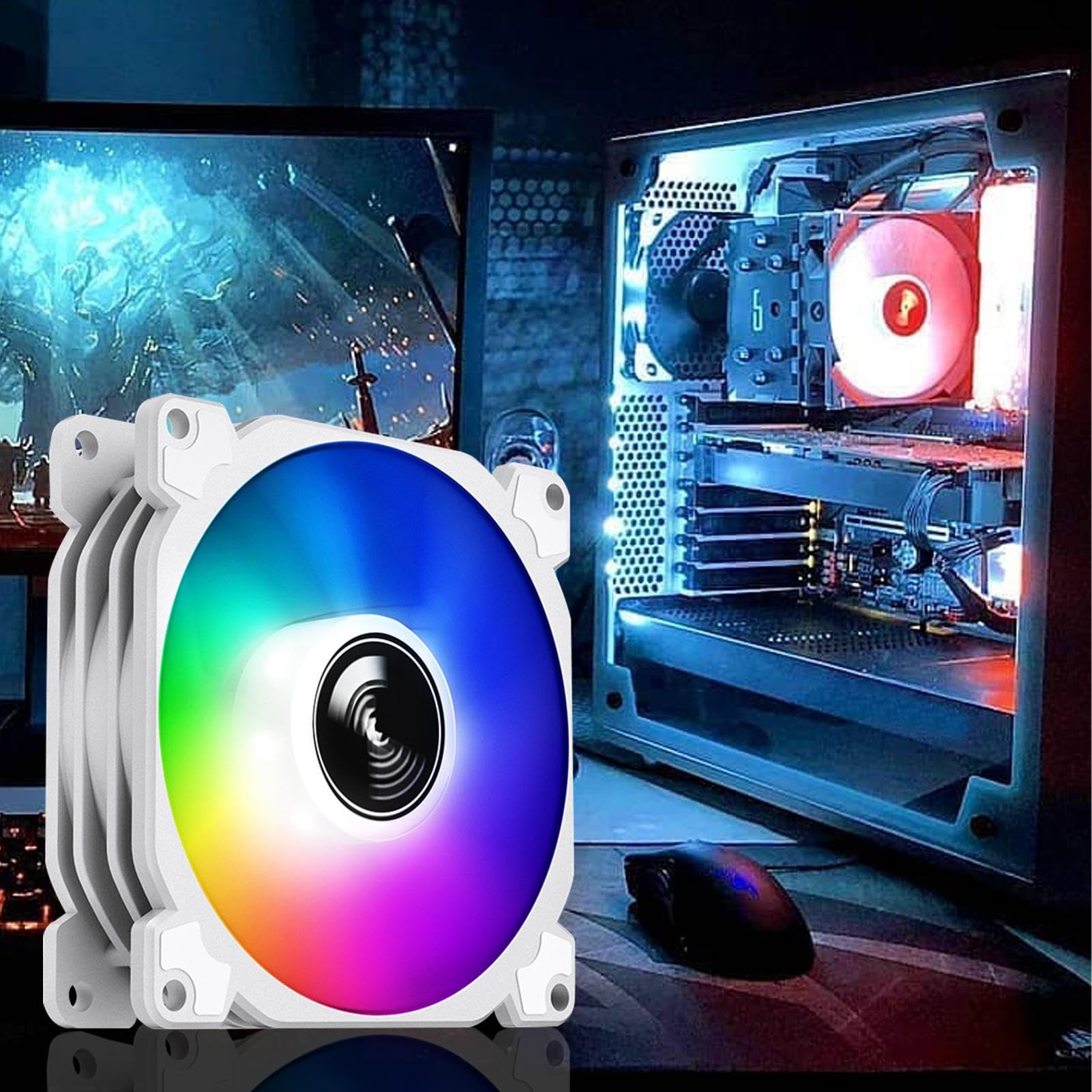 Amazon.co.jp: RGB 冷却ファン | 4ピンコンピュータケース冷却ファン