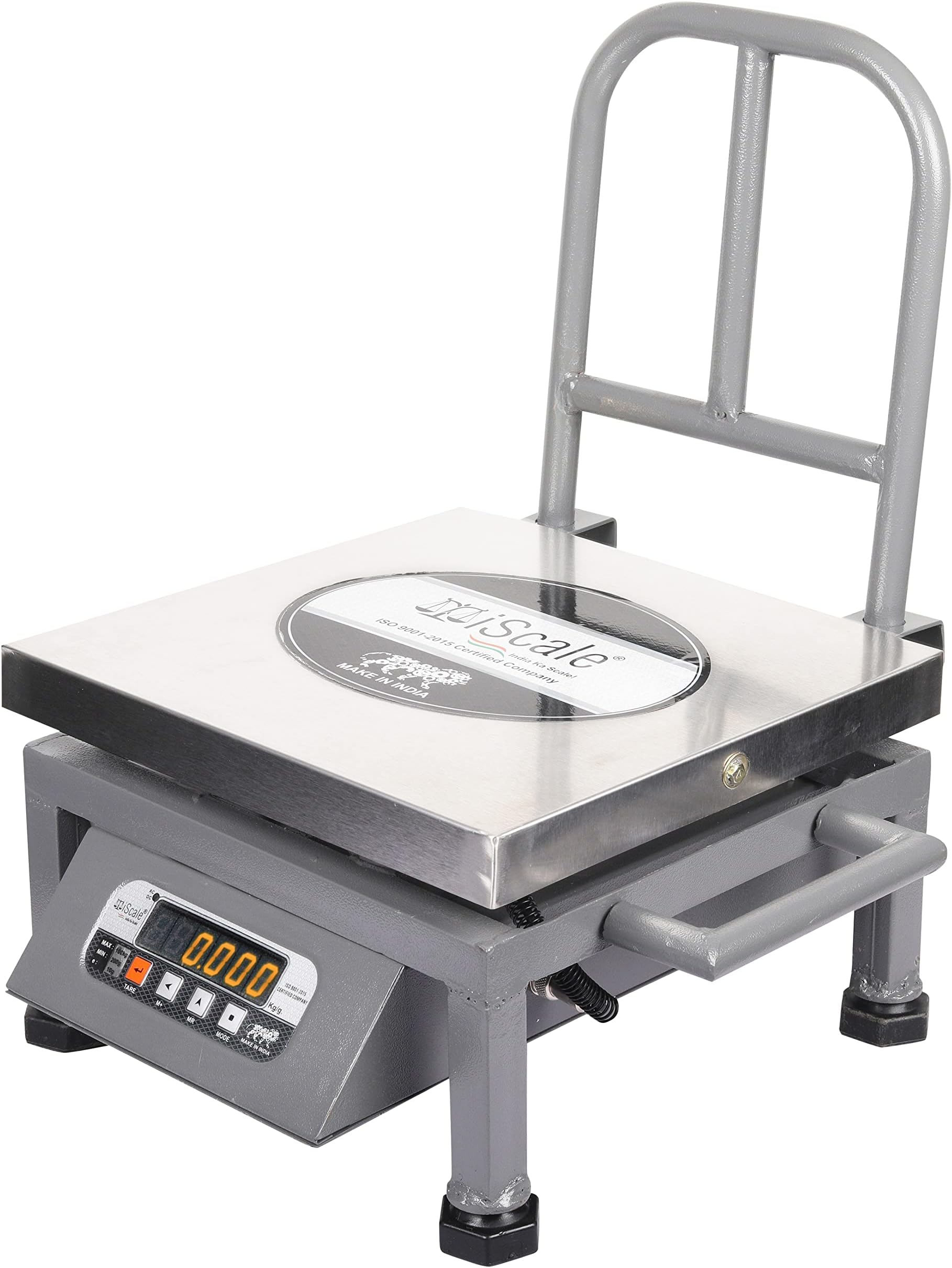 iScale i-20 Weight Capacity 100kg x 10g Accuracy, Portable/Mobile Electronic Weighing Scale with Front Back Double Red Display & Detachable Handle, Stainless Steel Pan,12x12" for all Commercial Uses