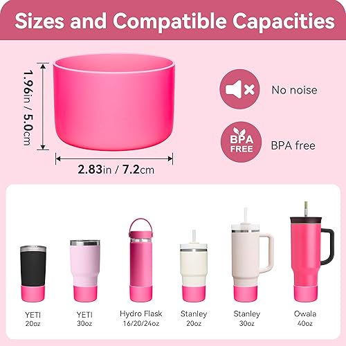 Miniatura 3 de Paquete de 2 botas de silicona  Compatible con Hydro Flask, Owala, Yeti, Stanley y más  Se adapta a botellas y vasos inferiores de 2.75 a 2.85
