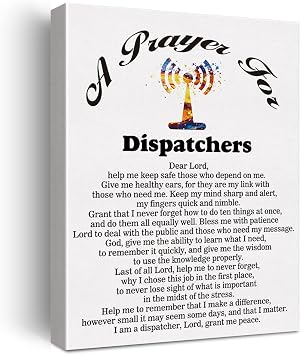 a Dispatchers Prayer Canvas Home Wall Art Decor Dispatchers Gift Painting 12x15 Inspirational Poster Framed Ready to Hang