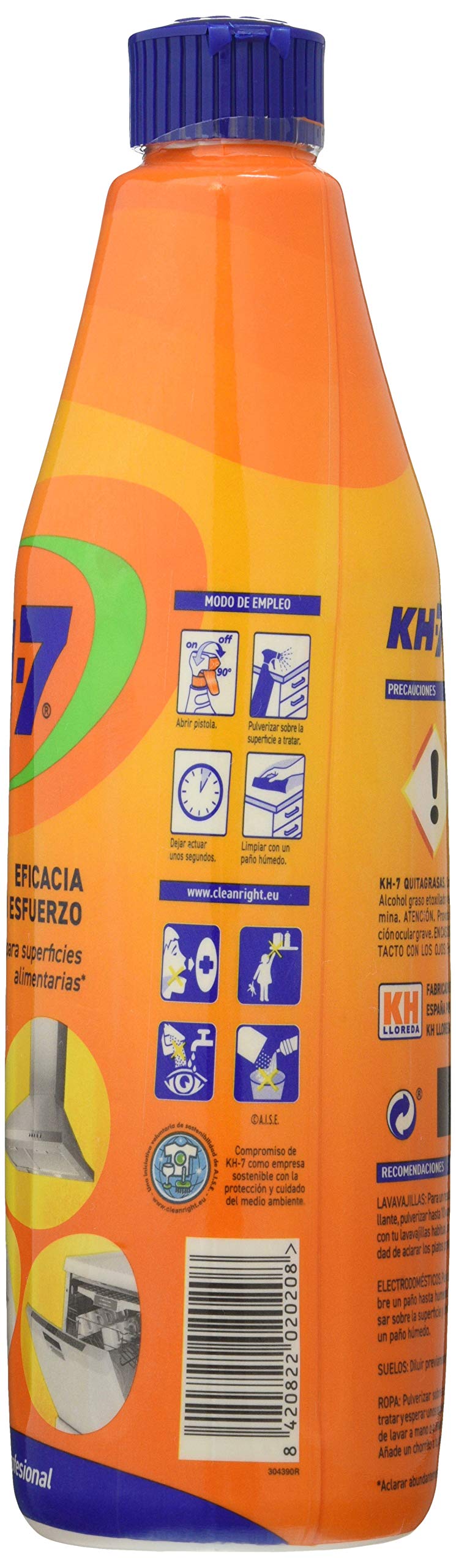 Kh-7 - Quitagrasas - Producto de limpieza - 750 ml - [Pack de 12]