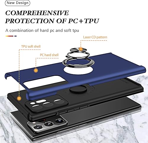 Miniatura 10 de Funda para Samsung Galaxy Note 20 Ultra con protector de pantalla de TPU flexible autorreparable 2 unidades, grado militar con función atril para