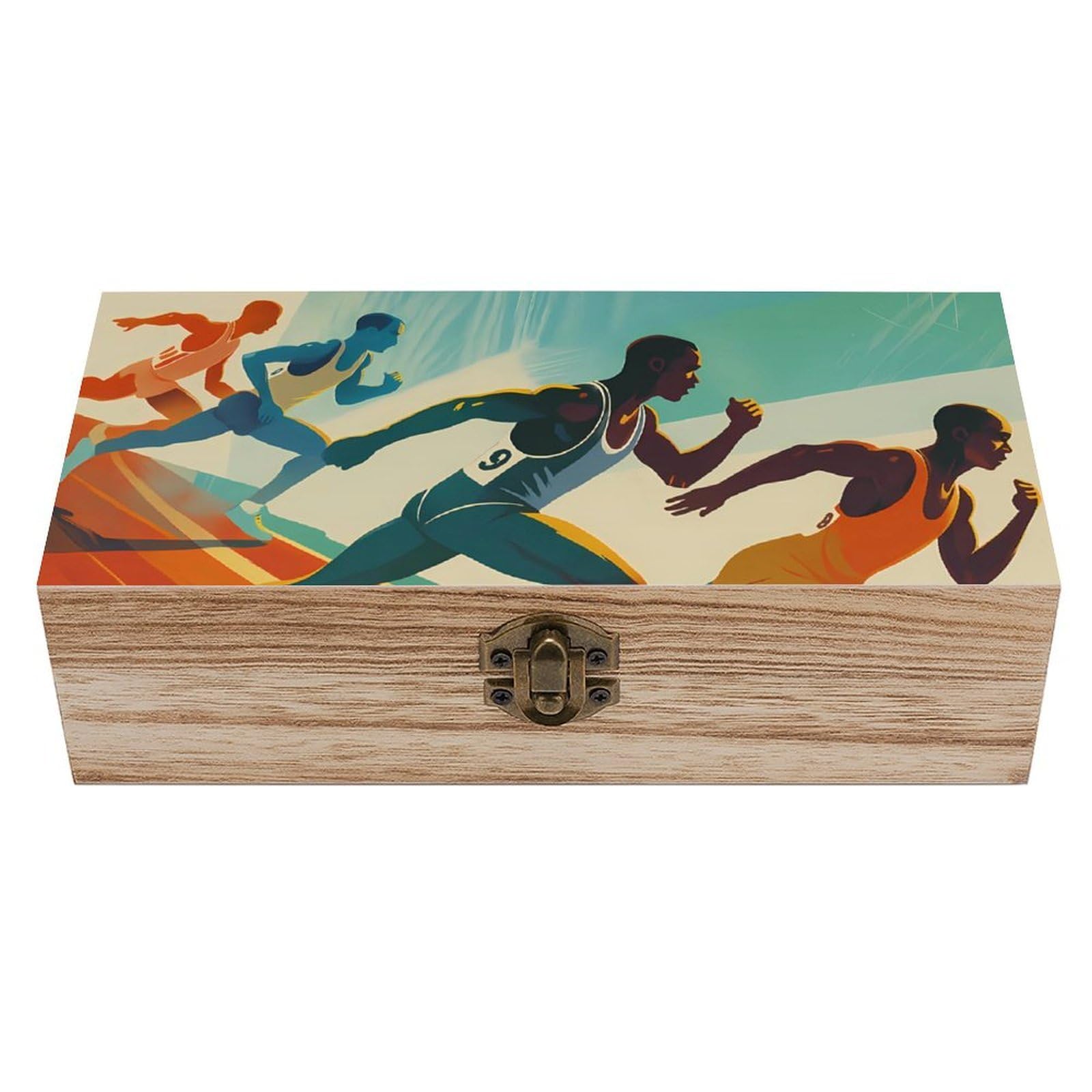 HLBSDM Race Retro Wooden Storage Box Jewelry Art Gift Boxs Decorative Keepsake Boxes