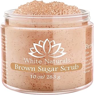 Pure Brown Sugar Scrub, Gentle Exfoliating Natural Body Scrub, Revitalizing Face & Lips Scrubber For Women With Moisturizing Shea Butter & Organic Oils, Cellulite & Stretch Mark Remover Best Gift Idea