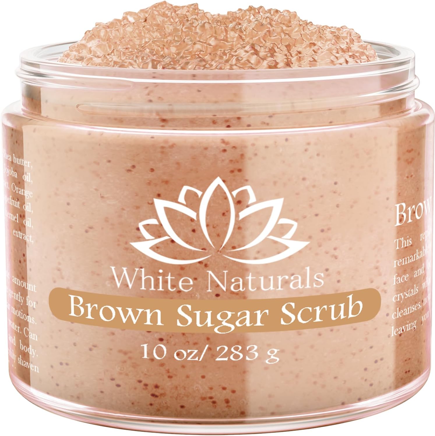 Pure Brown Sugar Scrub, Gentle Exfoliating Natural Body Scrub, Revitalizing Face & Lips Scrubber For Women With Moisturizing Shea Butter & Organic Oils, Cellulite & Stretch Mark Remover Best Gift Idea