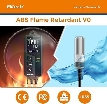 Elitech Temperature and Humidity Controller 220V Pre-wired Digital Thermostat Humidistat for Greenhouse Planting Reptile Home brew Seeding Incubation, STC-1000WIFI TH
