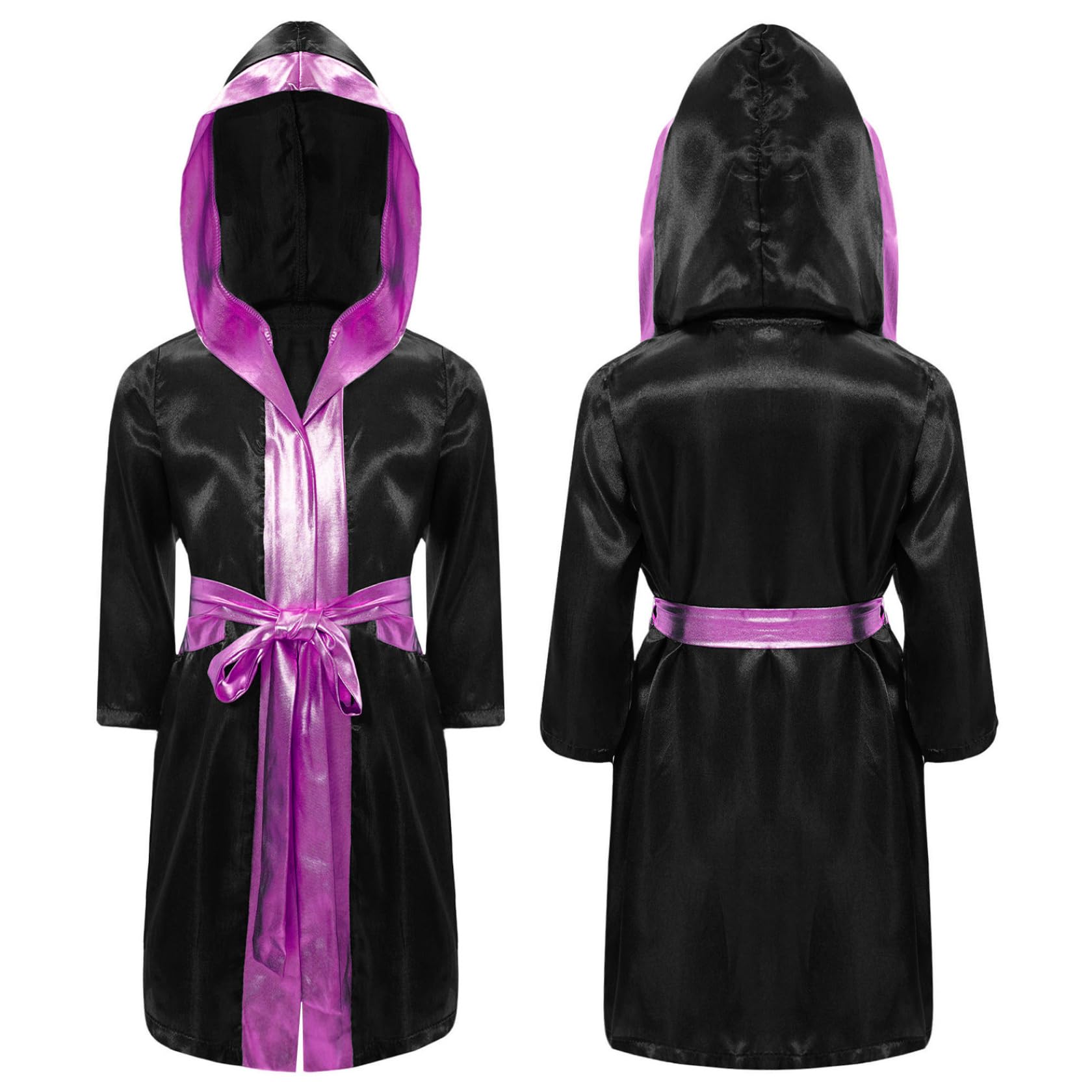 Ropa de boxeador para niños y niños, abrigo de boxeo, kickboxer, boxeo, chaqueta, abrigo con capucha, bata con cinturón