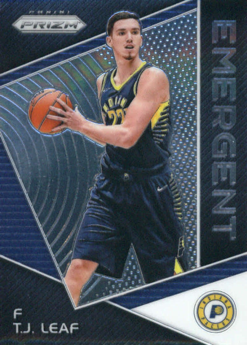 2017-18 Panini Prizm Emergent #EM-TJL T.J. Leaf Indiana Pacers Basketball Rookie Card
