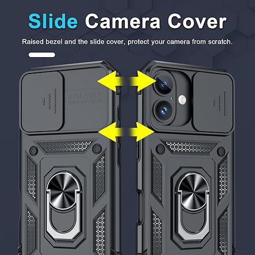 Miniatura 3 de Janmitta Funda para iPhone 11 Cubierta de Teléfono con Cubierta Deslizante Integrada para Lente de Cámara + Protector de Pantalla, Resistente a