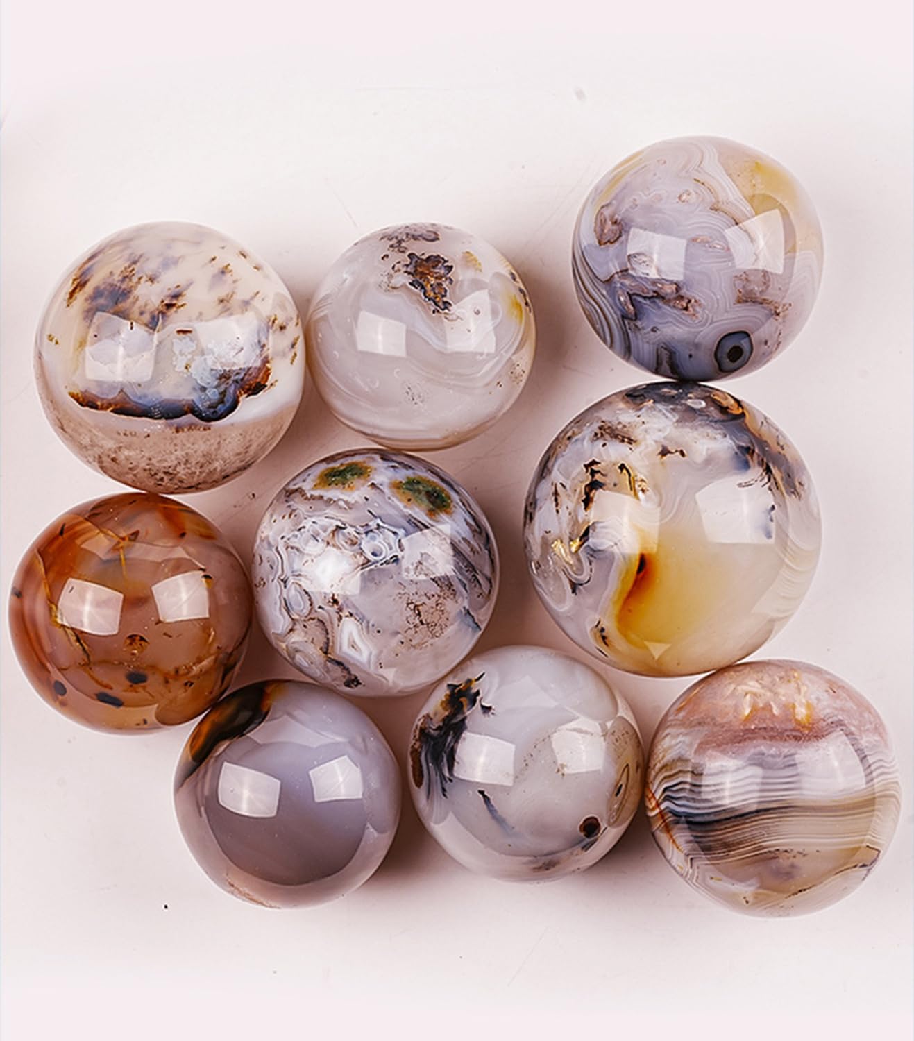 Natürliche Achat-Edelsteinkugel, Ozean-Chalcedon-Kristallkugel-Ornament